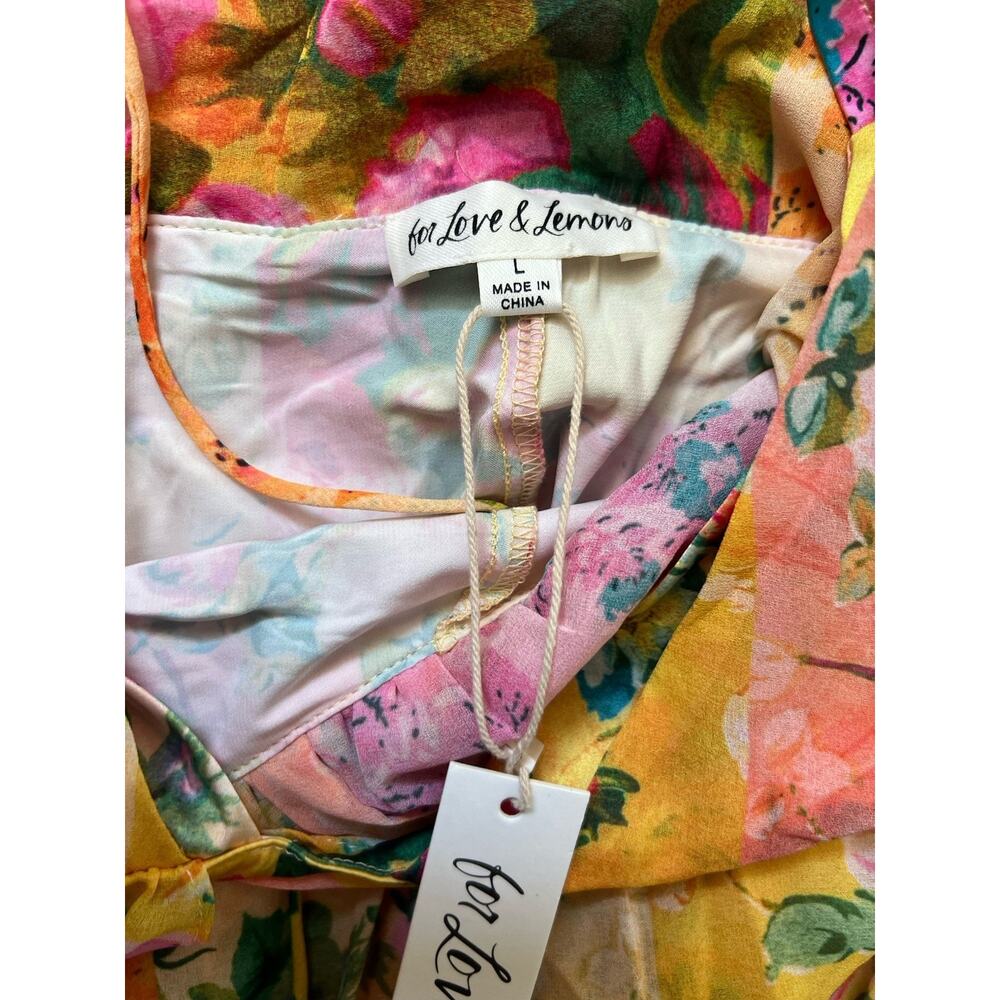 New For Love & Lemons Women's Madison Floral Maxi Dress Multicolor Size Large - Picture 8 of 13